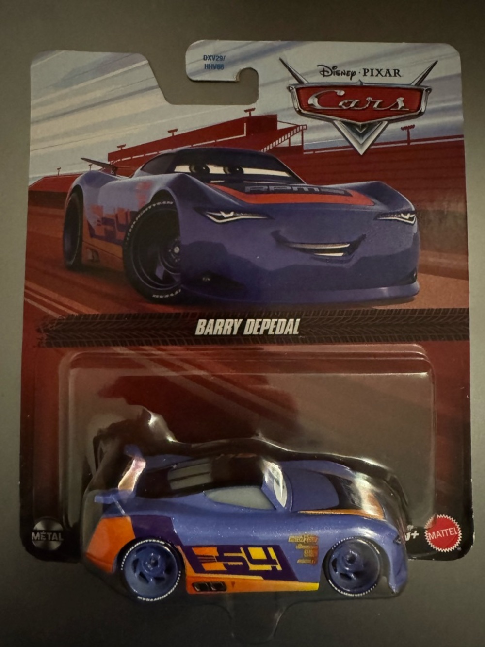 Mattel Barry Depedal Purple and Orange Die-Cast Cars Toy